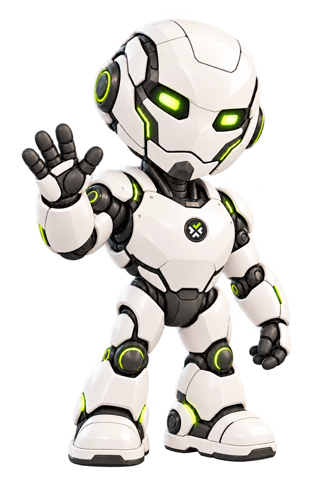 Dex waving hello, with the Xzist tick emblem on his chest